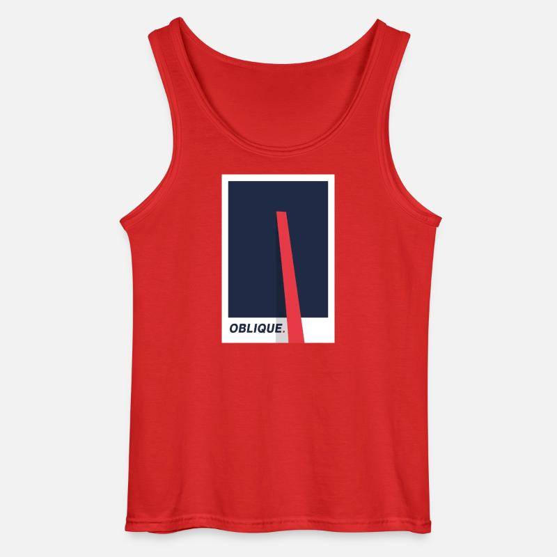 Oblique. Modernes Typografie Statement - Gildan Männer Tank Top - Rot