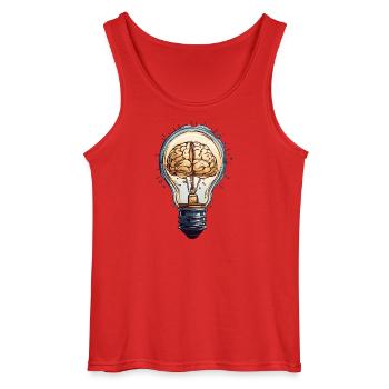 Lampe de pensée : Idées cérébrales dans une ampoule - Débardeur Gildan Homme - rouge - Devant - AI Model Male 185 dark (185cm)