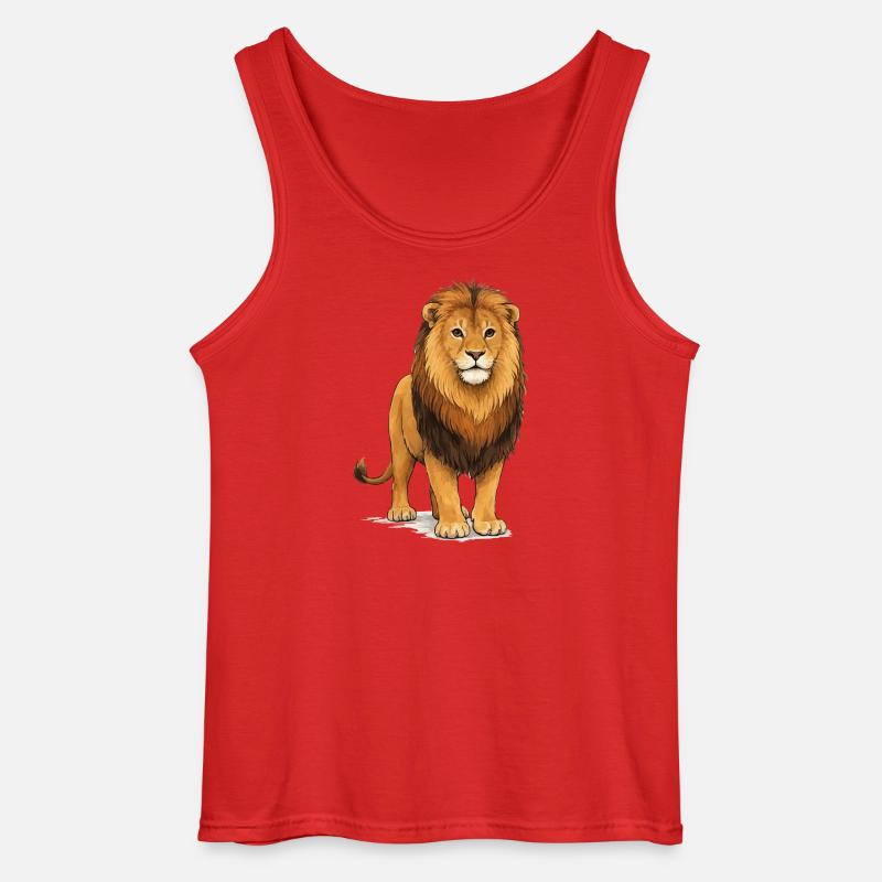 Löwe Tier - Gildan Männer Tank Top - Rot