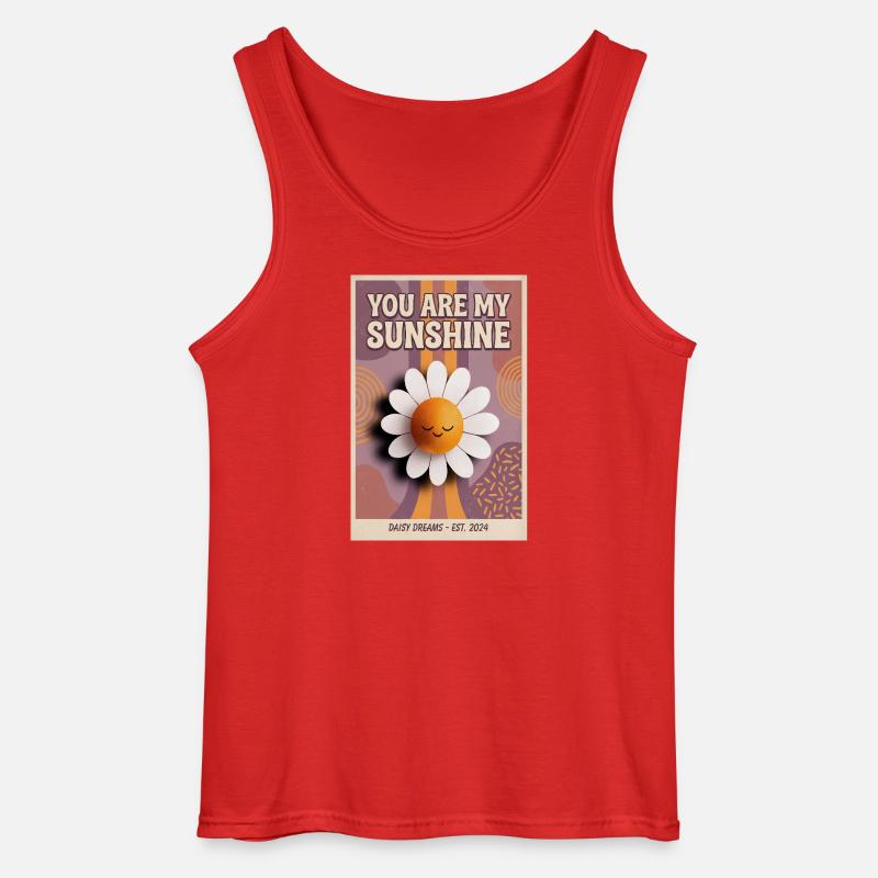 Du bist meine Sonnenschein-Gänseblümchen-Popkunst - Gildan Männer Tank Top - Rot