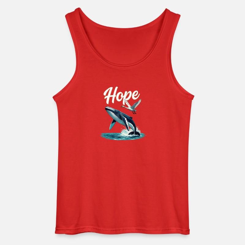 Hoffnung: Wal und Schwan Sprung, Hope - Gildan Männer Tank Top - Rot