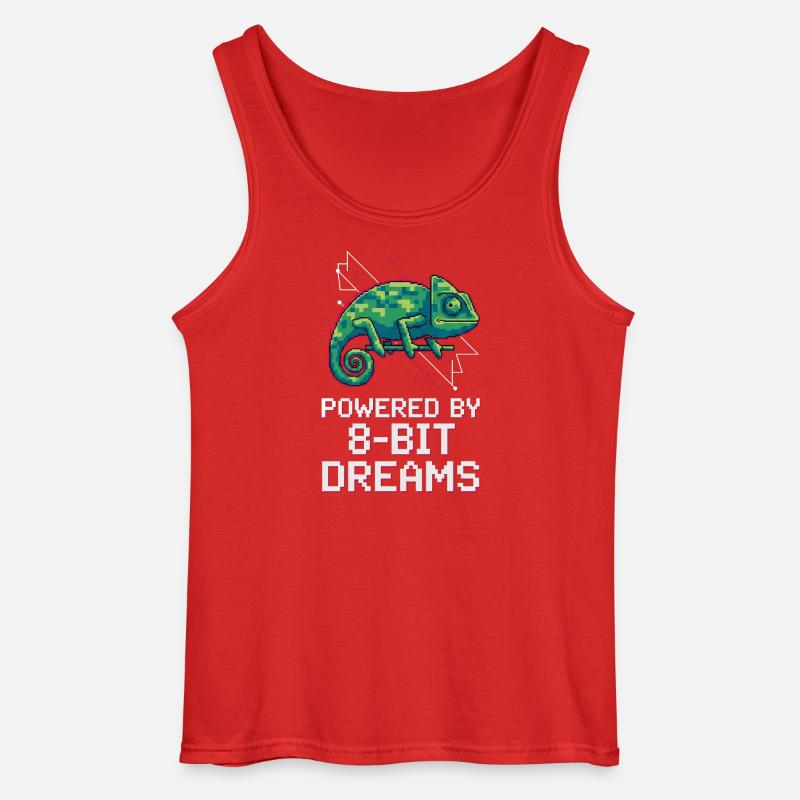 Powered 8-Bit Dreams – Pixel Chamäleon - Gildan Männer Tank Top - Rot