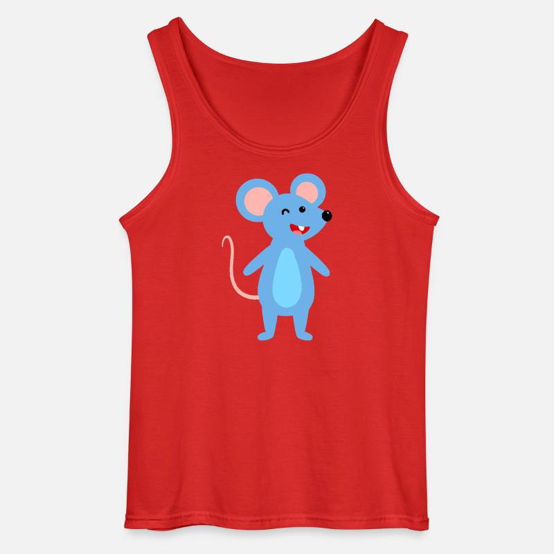 Zwinkernde blaue Maus - Gildan Männer Tank Top - Rot