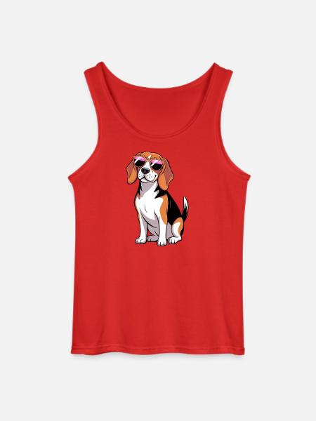 Beagle-Hund mit Sonnenbrille - Gildan Männer Tank Top - Rot