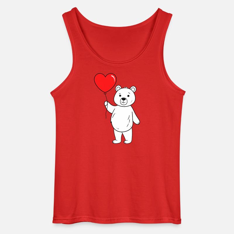 Bär mit Herzluftballon - Gildan Männer Tank Top - Rot