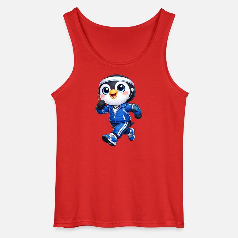 Fed pingvinløb, maratonløb - Gildan tanktop til mænd - rød