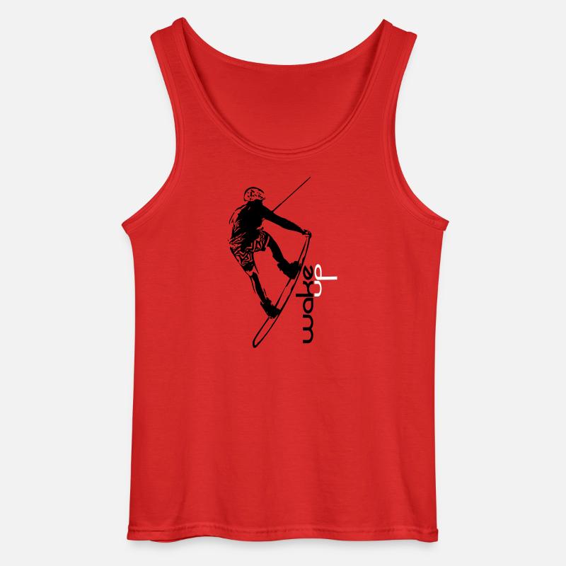 wake up wakeboard - Gildan Männer Tank Top - Rot