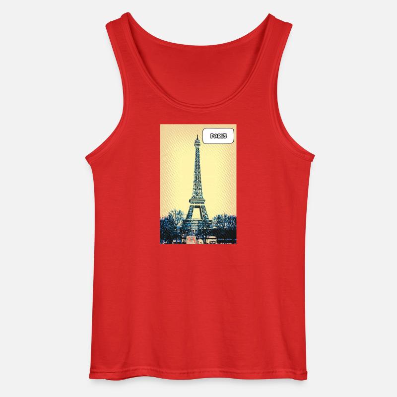 Eiffel Pop Art Paris - Gildan Männer Tank Top - Rot