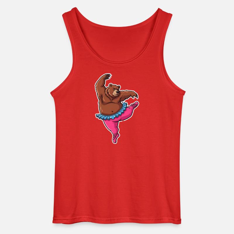 Ballet Bear Comic Gift - Gildan Men’s Tank Top - red