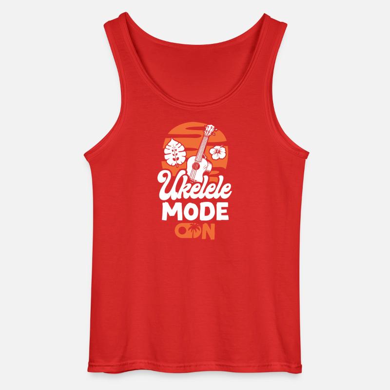 Hawaiian Ukulele Uke Ukulele Mode - Gildan Männer Tank Top - Rot