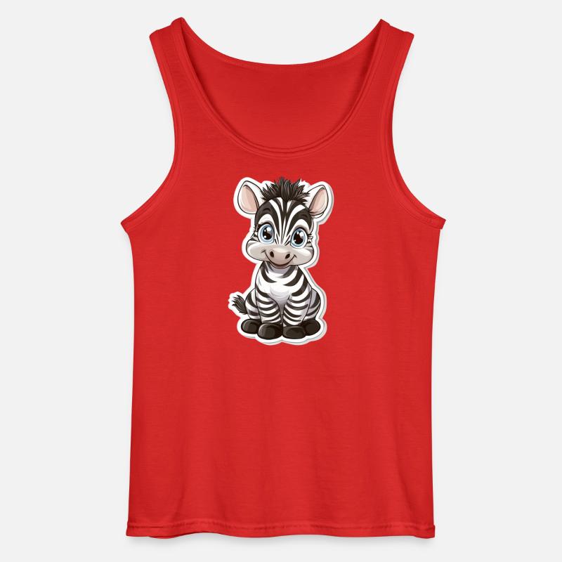Zebra - Gildan Männer Tank Top - Rot