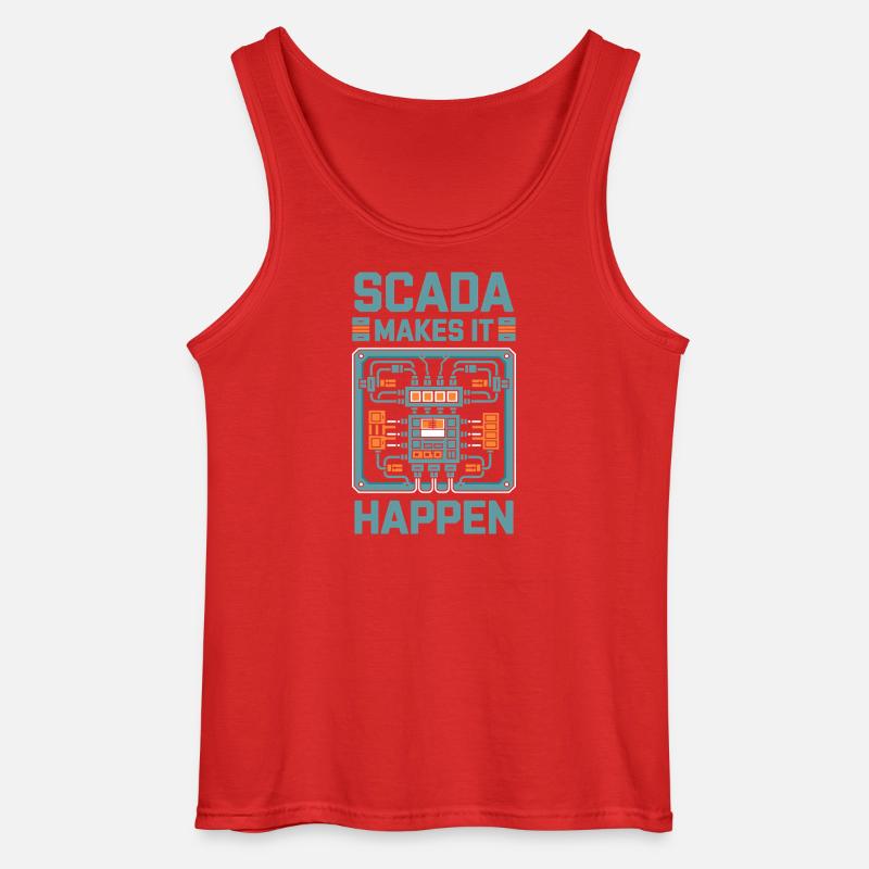  SCADA Makes It Happen Automatisierung Technik - Gildan Männer Tank Top - Rot