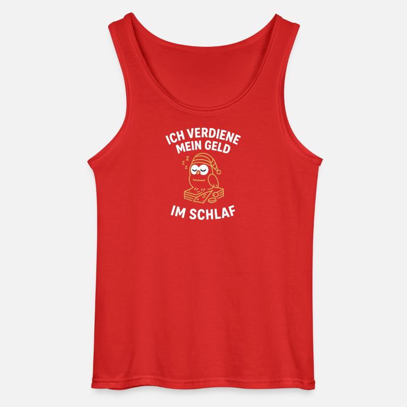 GeldImSchlaf Eule - Gildan Männer Tank Top - Rot