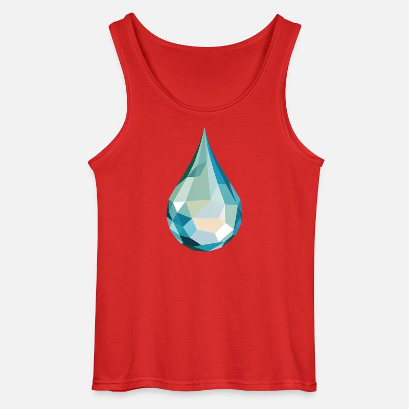 Wassertropfen - Cooles Low Poly Logo - Gildan Männer Tank Top - Rot