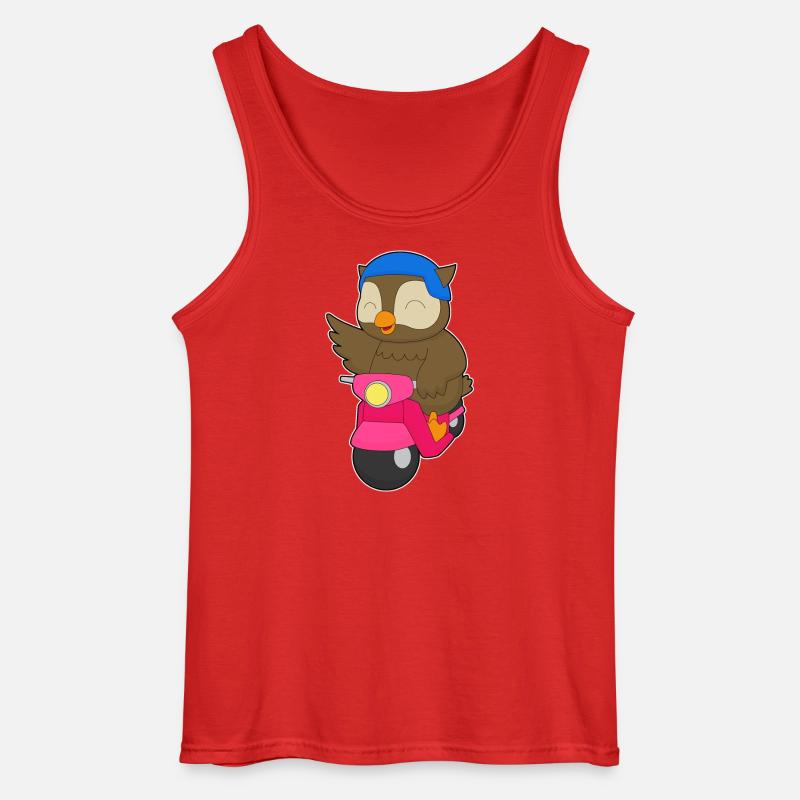 Eule Motorroller - Gildan Männer Tank Top - Rot