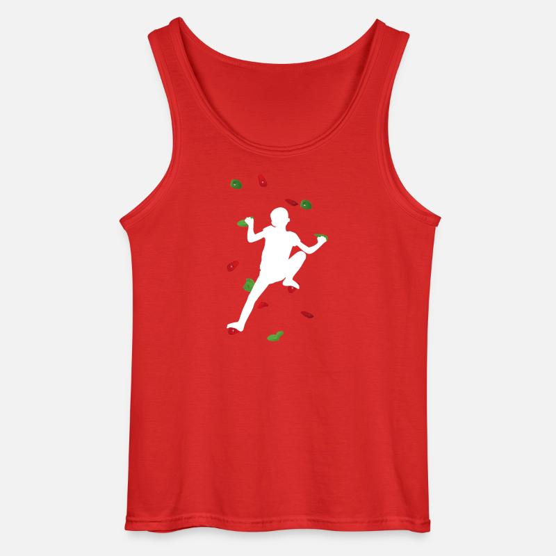 Kids White Climbing Wall – small Boulder - Gildan Men’s Tank Top - red