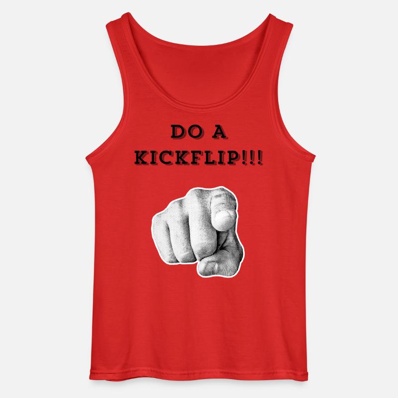 Mach einen Kickflip !! - Gildan Männer Tank Top - Rot