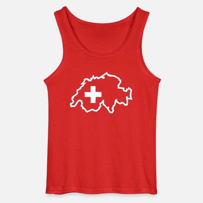 Schweiz - Schweizer Kreuz - Gildan Männer Tank Top - Rot