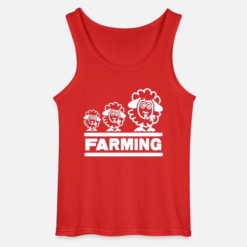 Landwirtschaftsbauer Evolution Schafe - Gildan Männer Tank Top - Rot