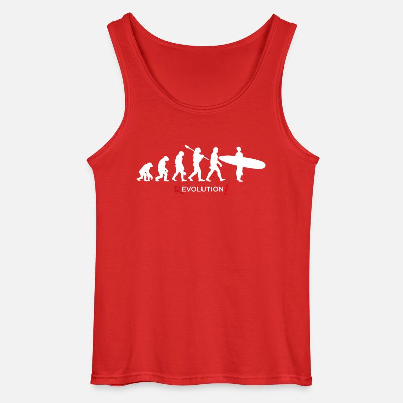 Revolution - Evolution Man Fun Twist07 - Gildan Männer Tank Top - Rot