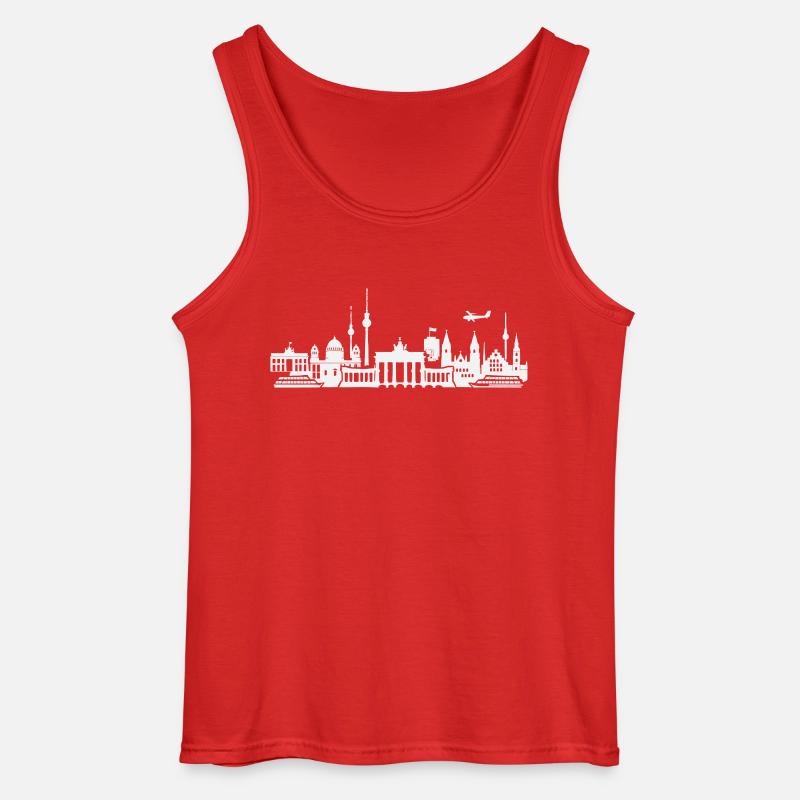 Berlin Skyline - Gildan Männer Tank Top - Rot