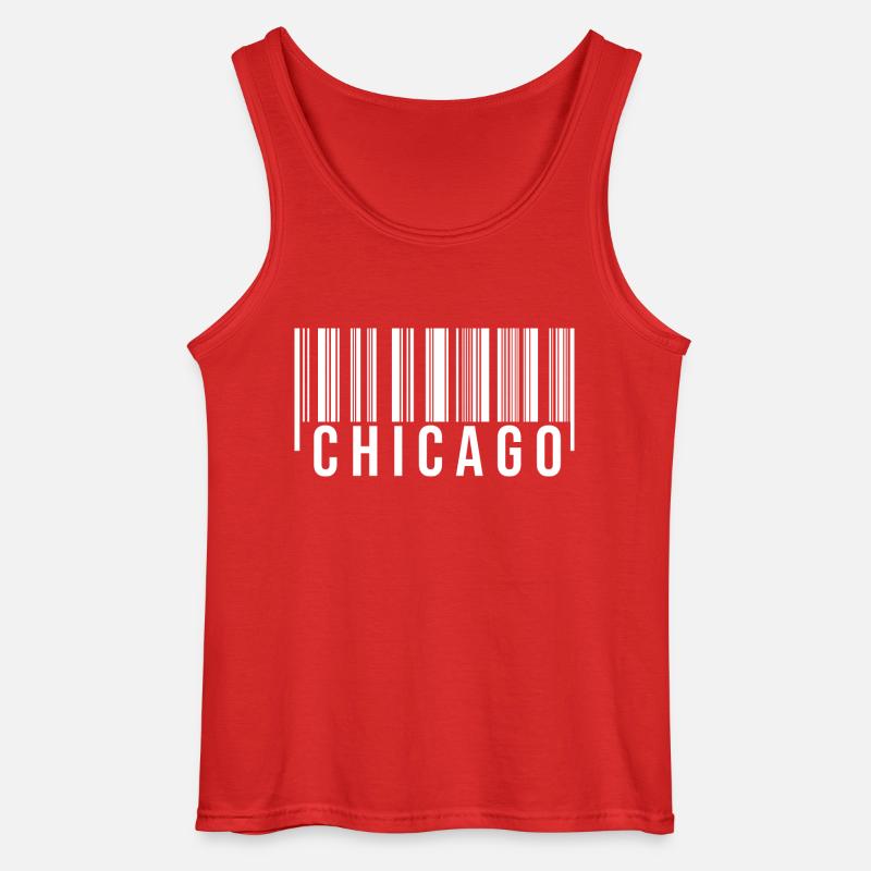 Chicago Barcode1 - Gildan Männer Tank Top - Rot