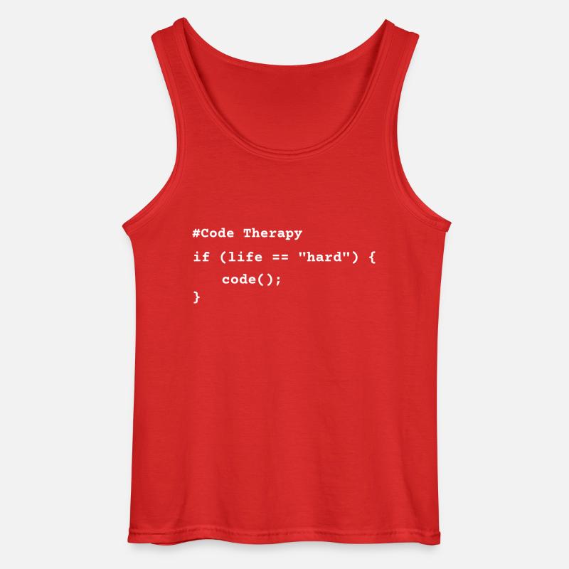 Kodterapi – Rolig programmering T-shirt - Gildan tanktopp herr - röd