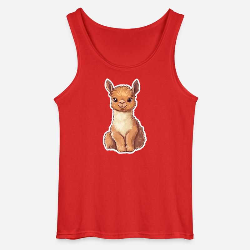 Lama Alpaka Llama Tier Geschenk - Gildan Männer Tank Top - Rot