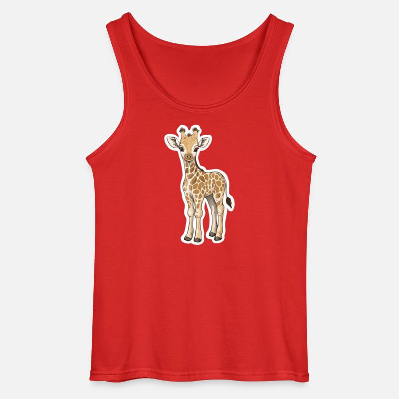 Giraffe - Gildan Männer Tank Top - Rot