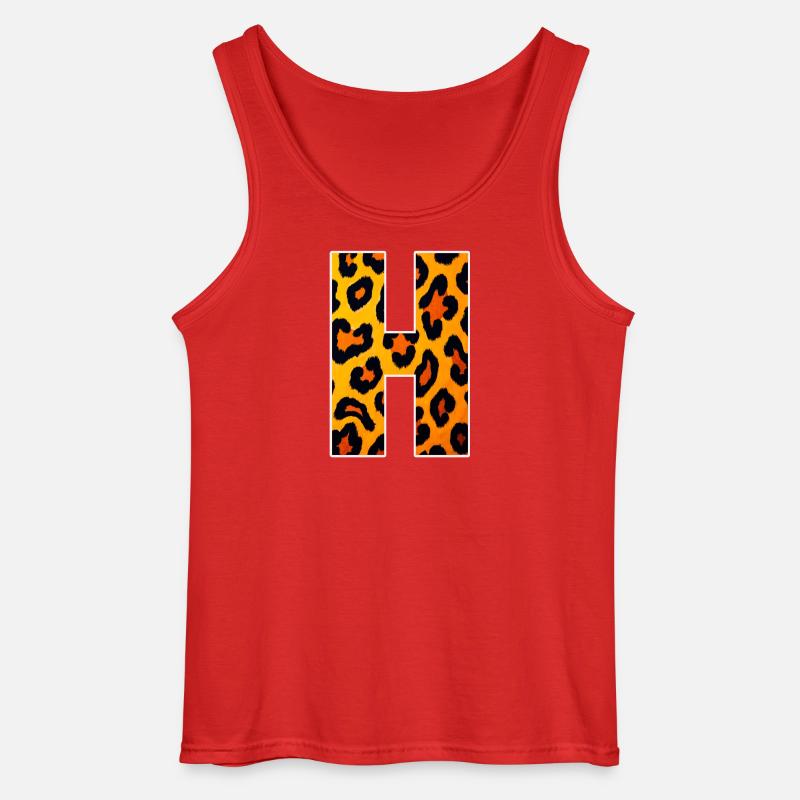 Leopard Print HForm - Gildan Männer Tank Top - Rot