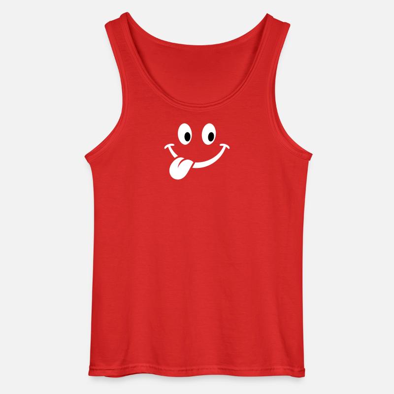 Smile weiss - Gildan Männer Tank Top - Rot