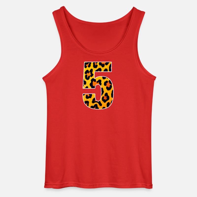Leopard 5 Fur Pattern - Gildan Men’s Tank Top - red