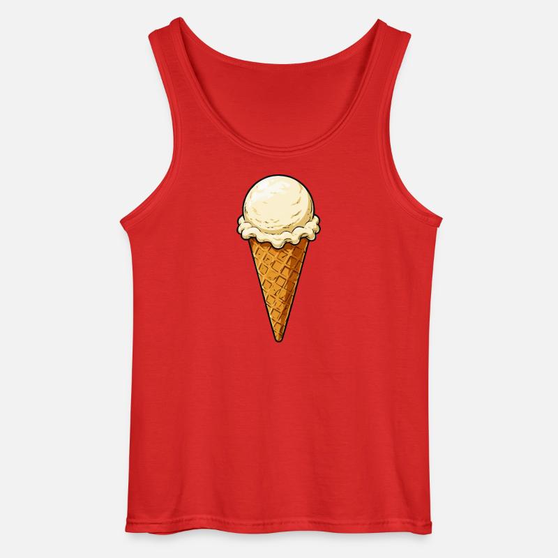 Vanille Eis Kugel - Gildan Männer Tank Top - Rot