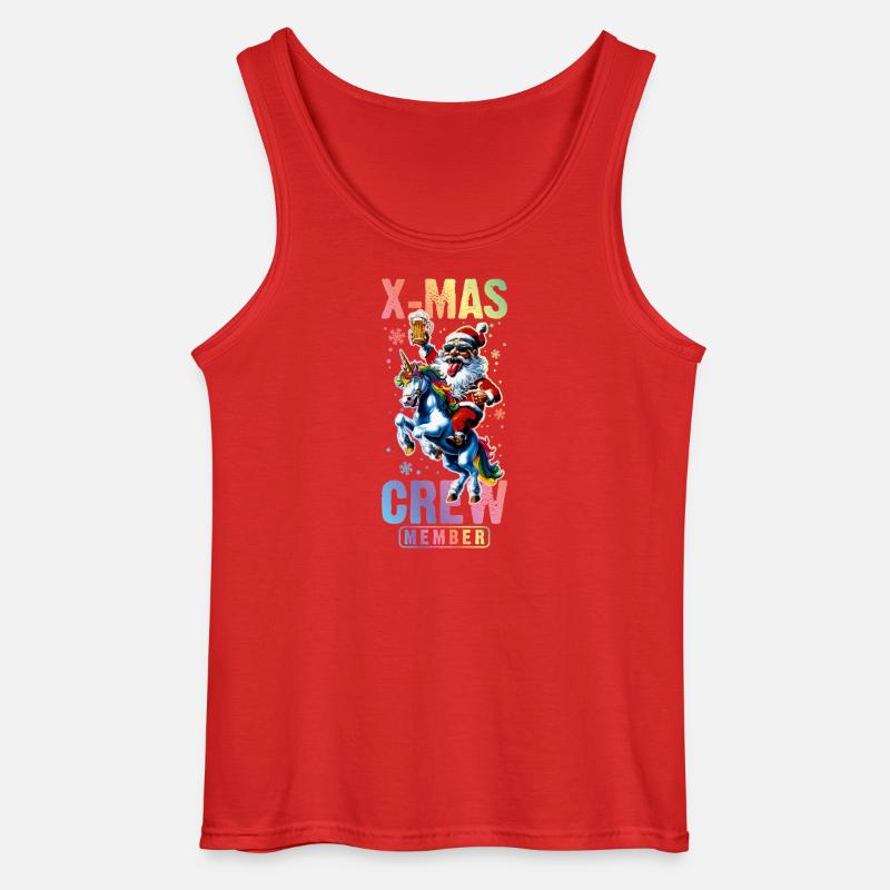 Weihnachts Crew Weihnachtsmann Einhorn - Gildan Männer Tank Top - Rot