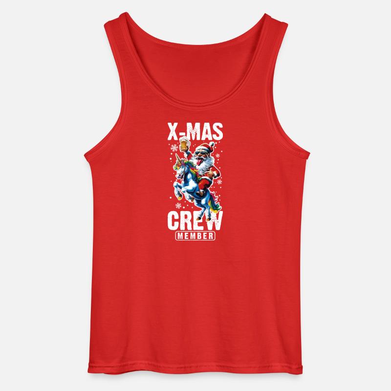 Weihnachts Crew Weihnachtsmann Einhorn - Gildan Männer Tank Top - Rot