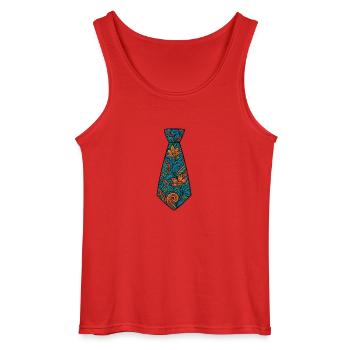 Tie - Gildan Men’s Tank Top - red - Front - AI Model Male 185 dark (185cm)