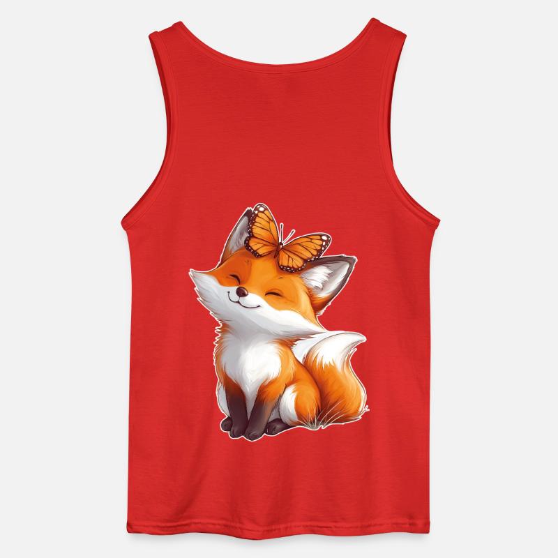 Fuchs mit Schmetterling - Gildan Männer Tank Top - Rot