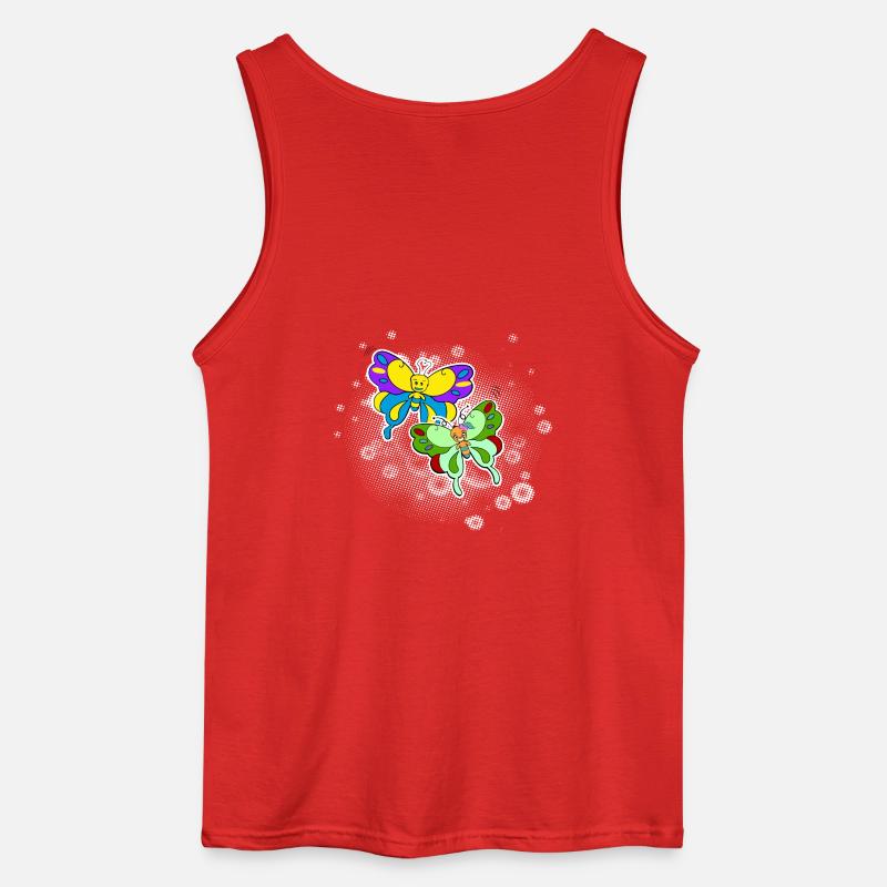 Zwei Schmetterlinge mit Pixelwolke - Gildan Männer Tank Top - Rot