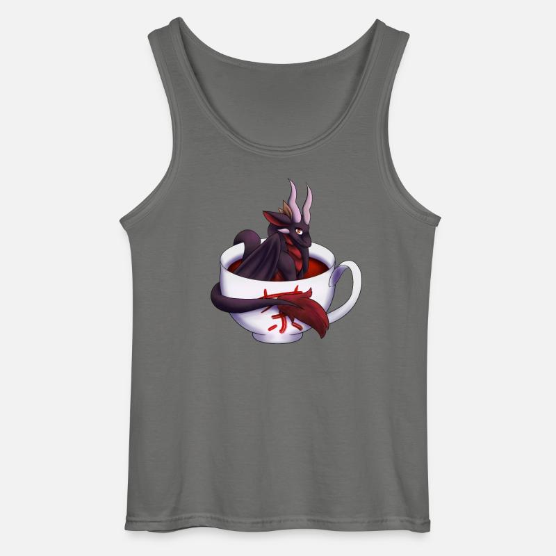 Schwarzer Tee Drache - Gildan Männer Tank Top - Anthrazit