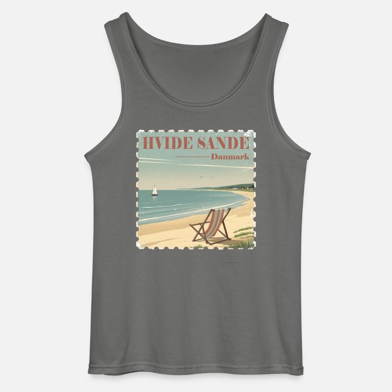 Hvide Sande, Danmark - Gildan tanktop til mænd - charcoal