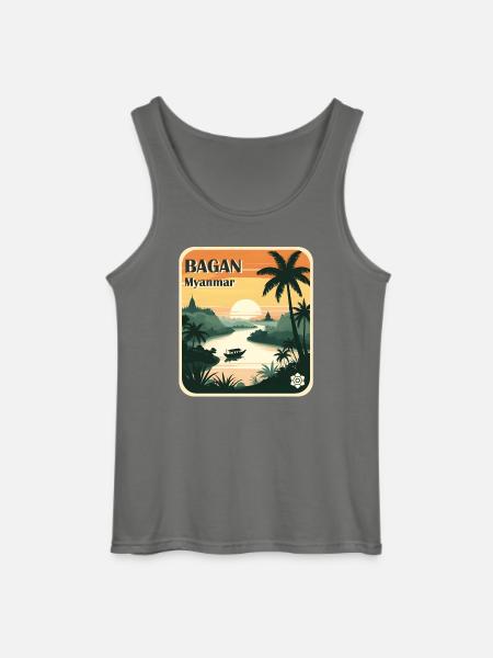 Bagan, Myanmar - Gildan Men’s Tank Top - charcoal grey
