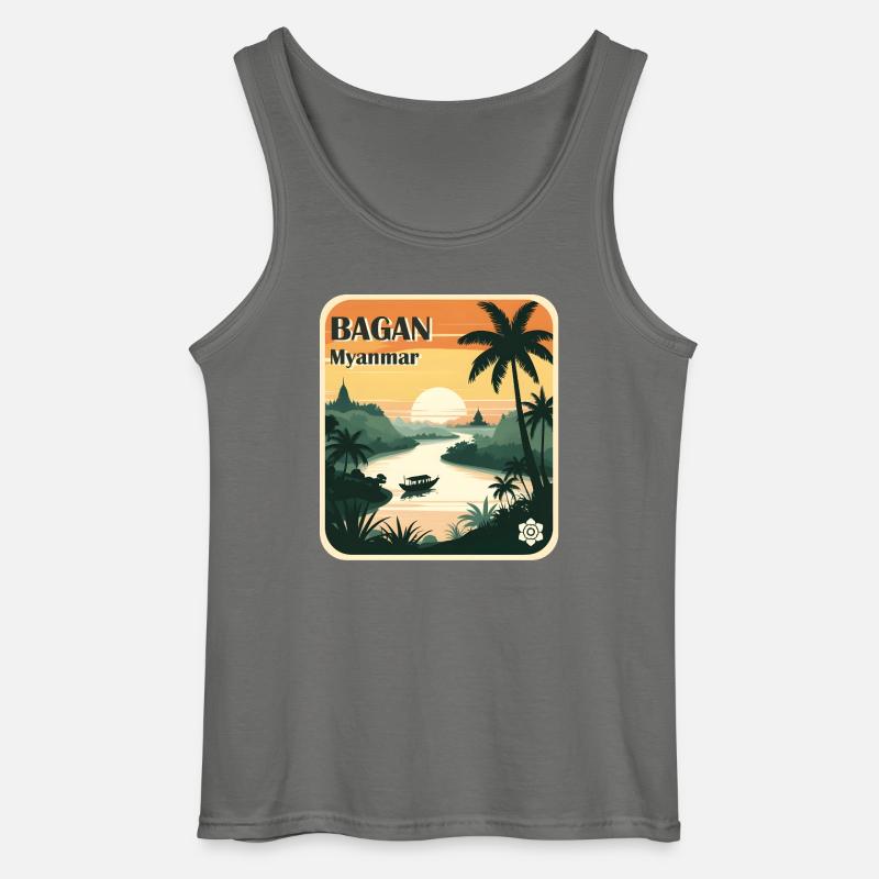 Bagan, Myanmar - Débardeur Gildan Homme - charbon