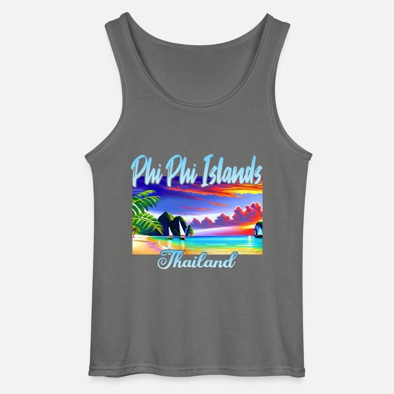 Phi Phi Islands - Gildan Männer Tank Top - Anthrazit
