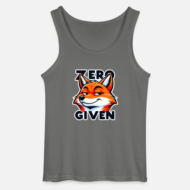 Zero Given - Fox Illustration - Gildan Men’s Tank Top - charcoal grey