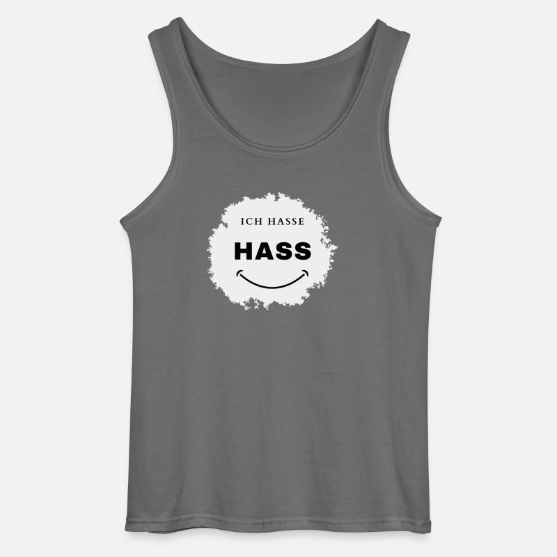 Spruch, ich hasse Hass,lustiges Statement - Gildan Männer Tank Top - Anthrazit