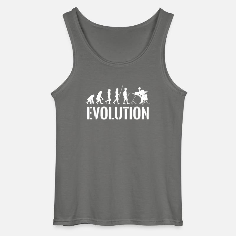 Drummer - Drums - Evolution - Drummer - Gildan Men’s Tank Top - charcoal grey