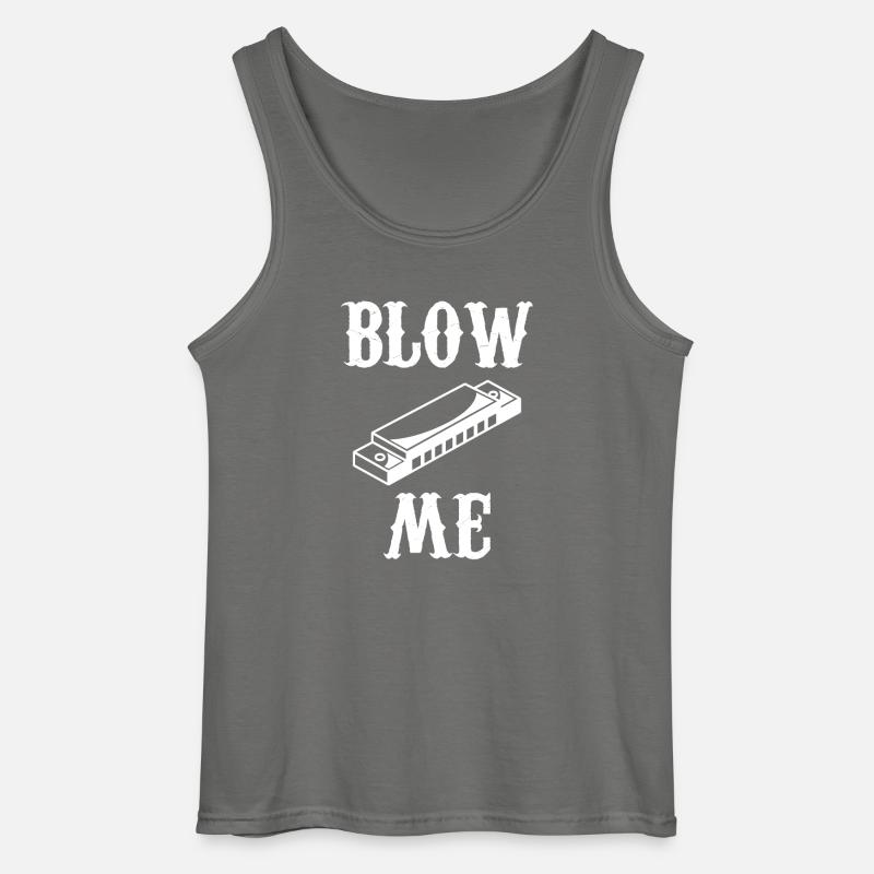 harmonica - harmonica player - harmonica - Gildan Men’s Tank Top - charcoal grey