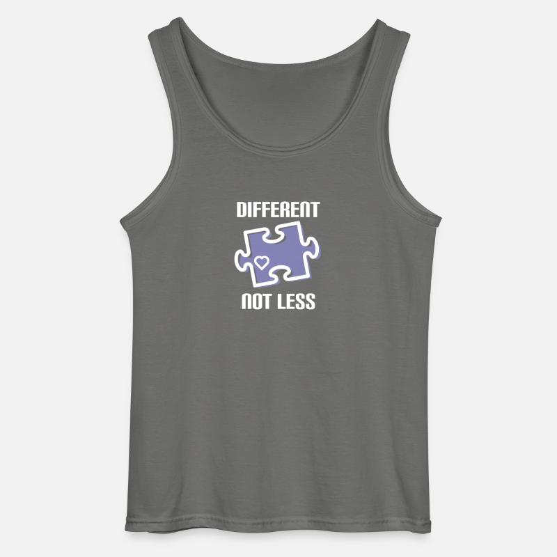 DIFFERENT - NOT LESS! AUTISMUS - Gildan Männer Tank Top - Anthrazit