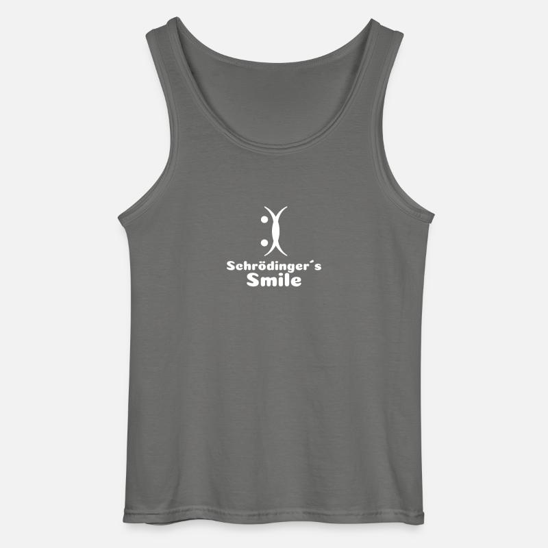 Maths Math Teacher Schrödinger's smile - Gildan Men’s Tank Top - charcoal grey