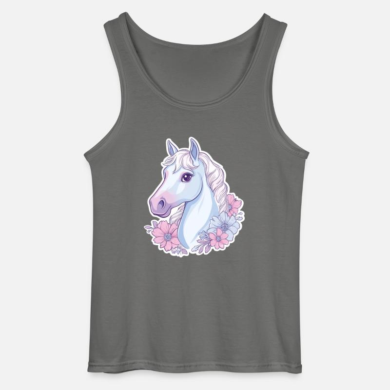 Pferd Kinder - Gildan Männer Tank Top - Anthrazit